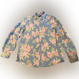 POLO RALPH LAUREN Hibiscus Floral Hawaiian Long Sleeve Button Down Shirt XXL